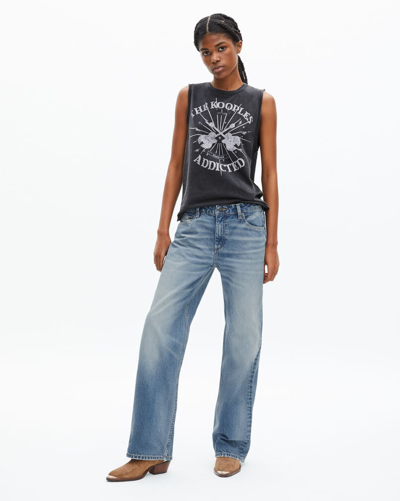 The Kooples FEMME BABY BLUE jean large bleu clair