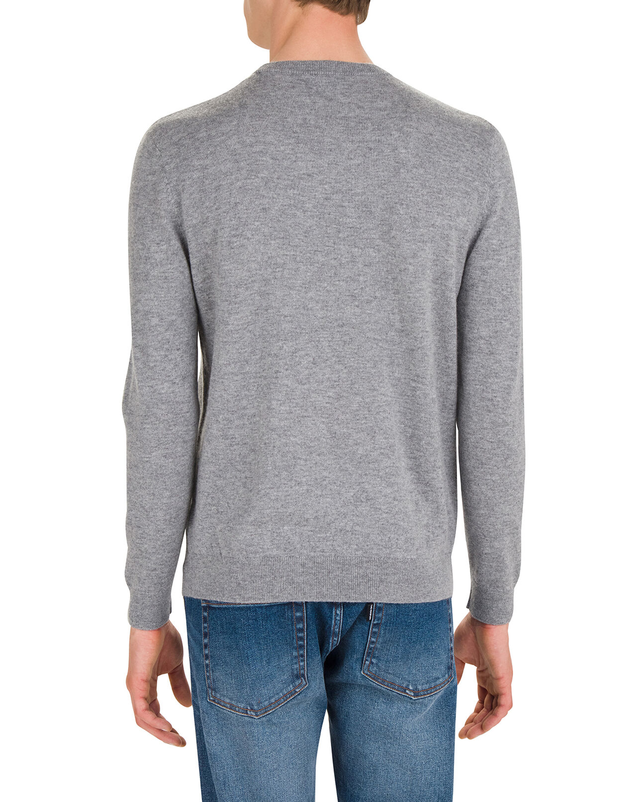 The Kooples HOMME LIGHT GREY pull en laine grise et col rond