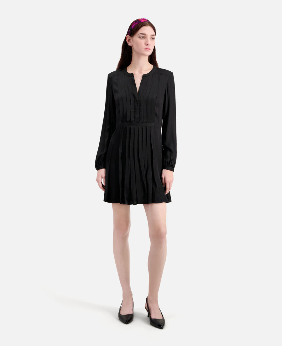 short black dress with pleating