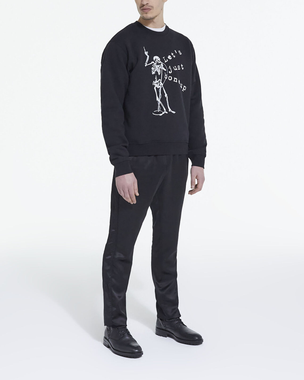 The Kooples MEN BLACK black screen print sweatshirt