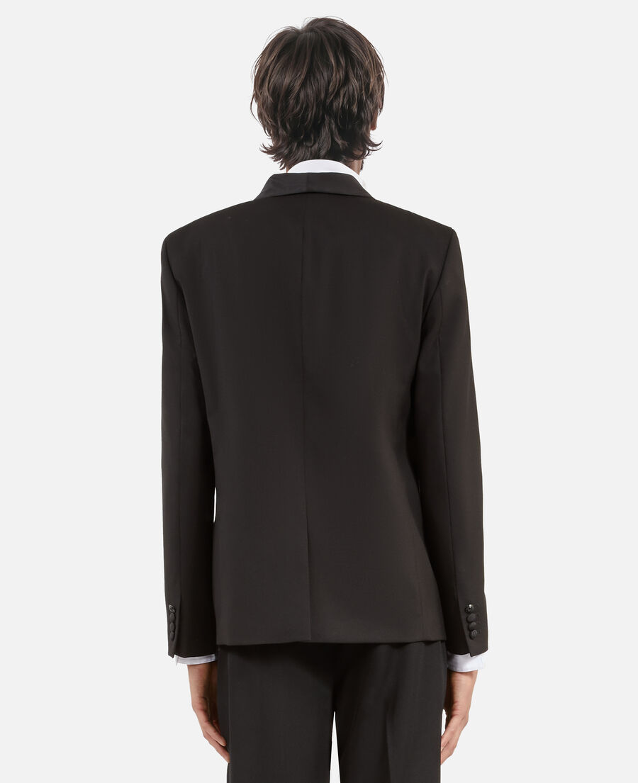 The Kooples MEN BLACK black wool tuxedo jacket