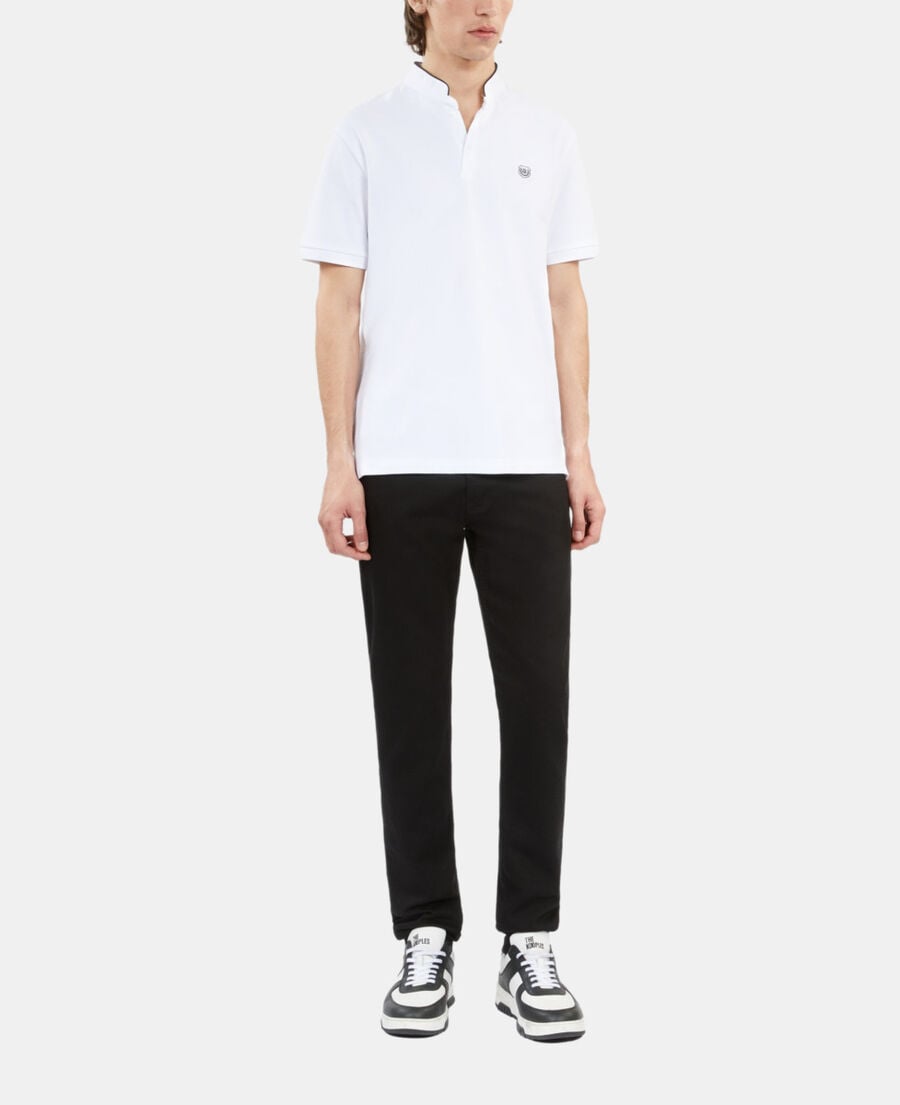 The Kooples H WHITE white pique cotton polo t-shirt
