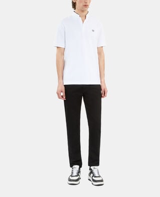 The Kooples H WHITE white pique cotton polo t-shirt