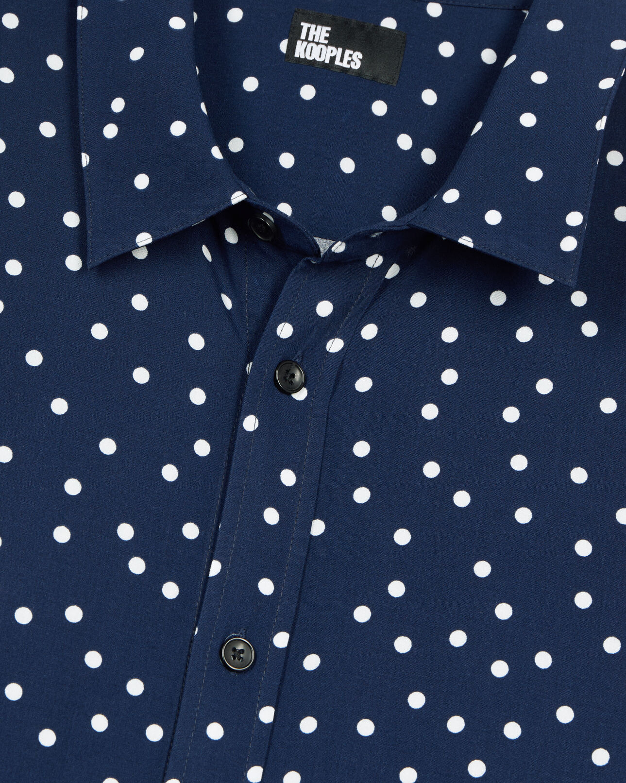 The Kooples HERREN DARK NAVY-ECRU hemd mit punkte-print