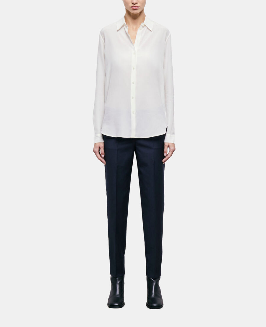 white silk shirt