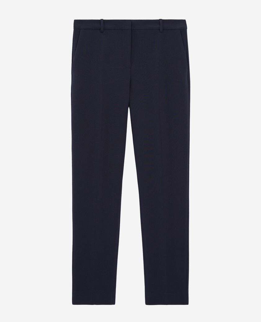 The Kooples FEMME DARK NAVY pantalon tailleur en crêpe coupe ajustée bleu marine