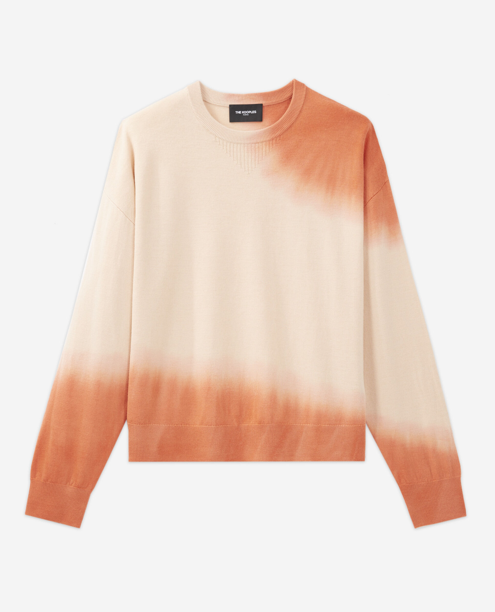 Loose-fit tie-dye peach wool sweater, PEACH, hi-res image number null