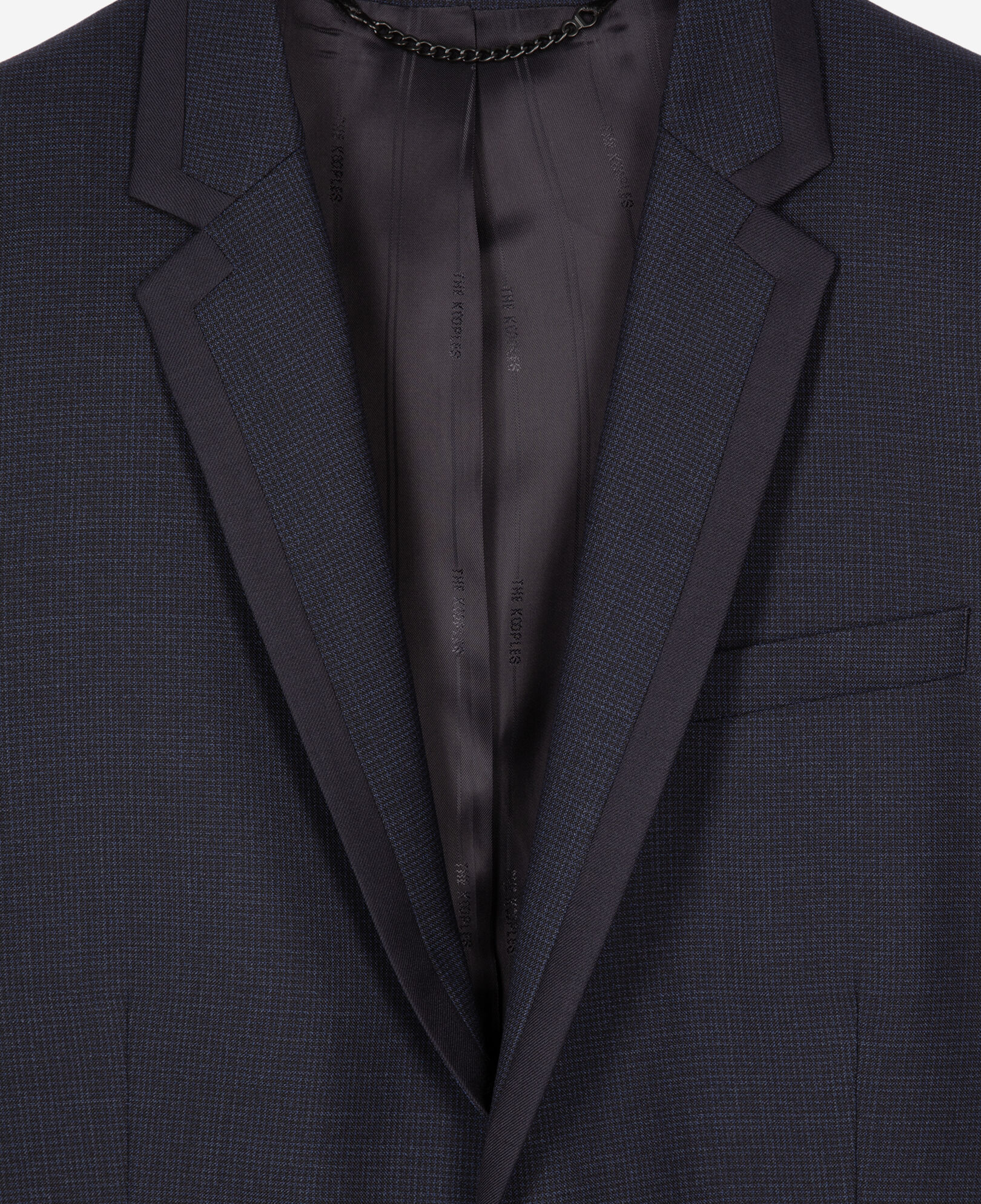 The Kooples HOMME NAVY veste de costume pied de poule bleue