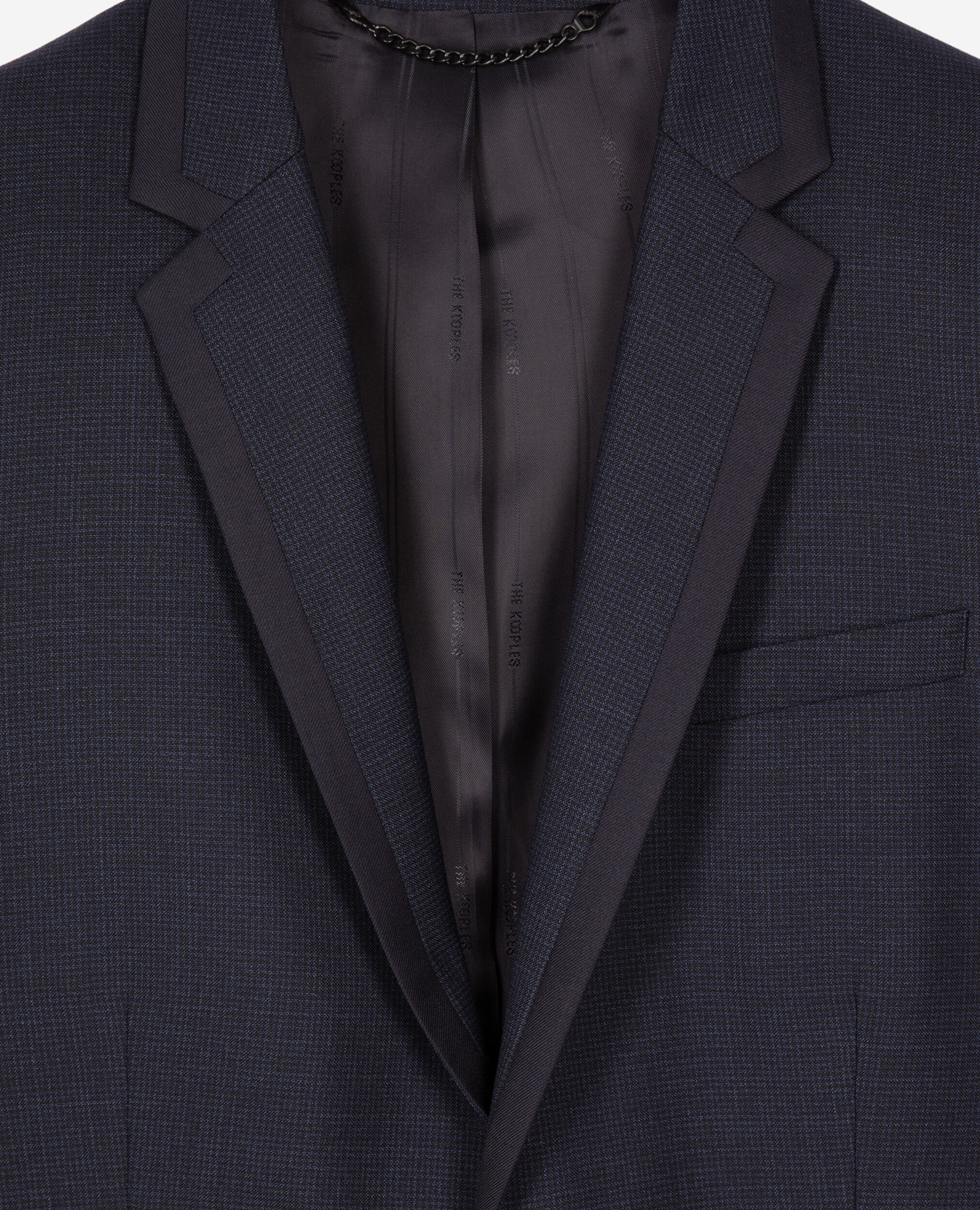 Veste de costume pied de poule bleue, NAVY, hi-res image number null