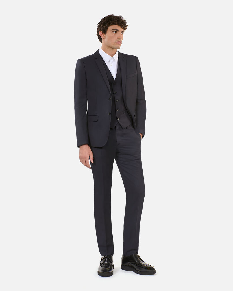 The Kooples HOMME DARK NAVY gilet de costume en laine bleu marine coupe tailleur