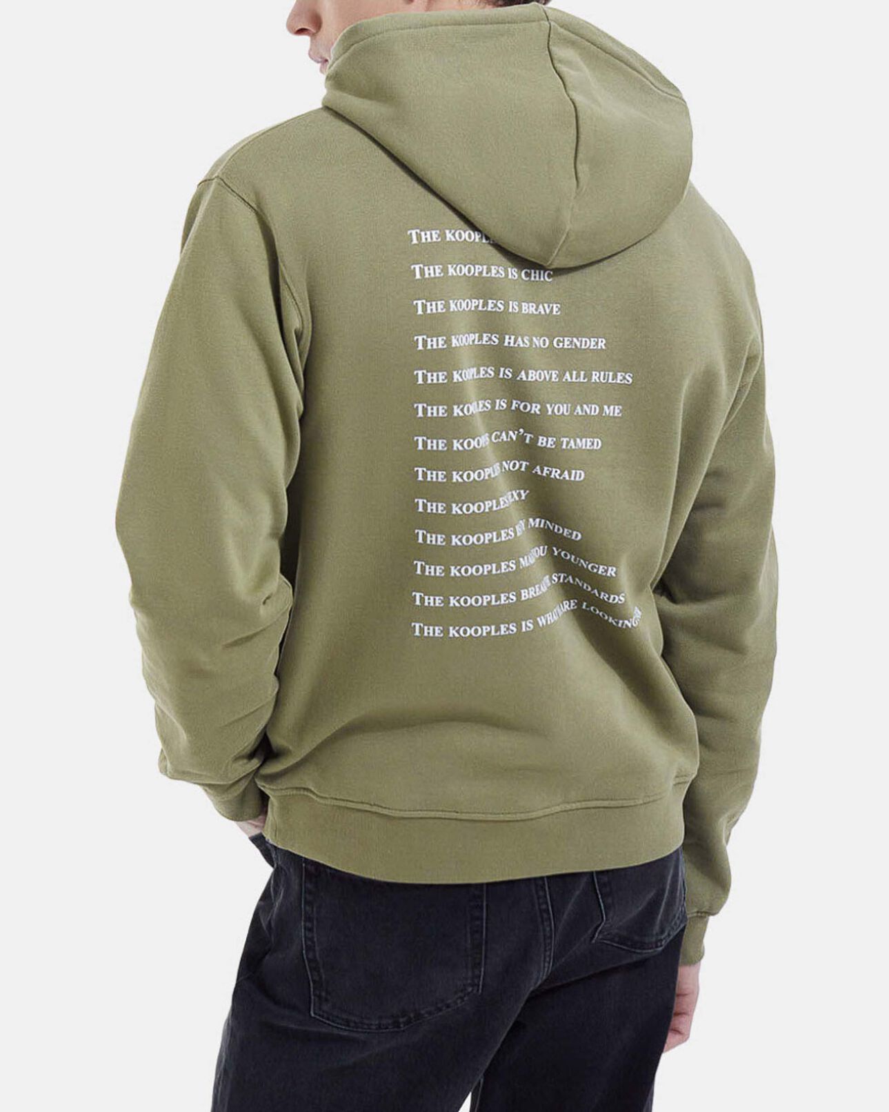The Kooples HOMME KAKI sweat capuche coton kaki logo what is
