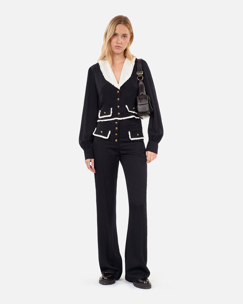 The Kooples FEMME BLACK top à volants noir