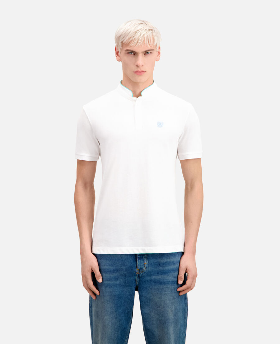 white cotton polo t-shirt