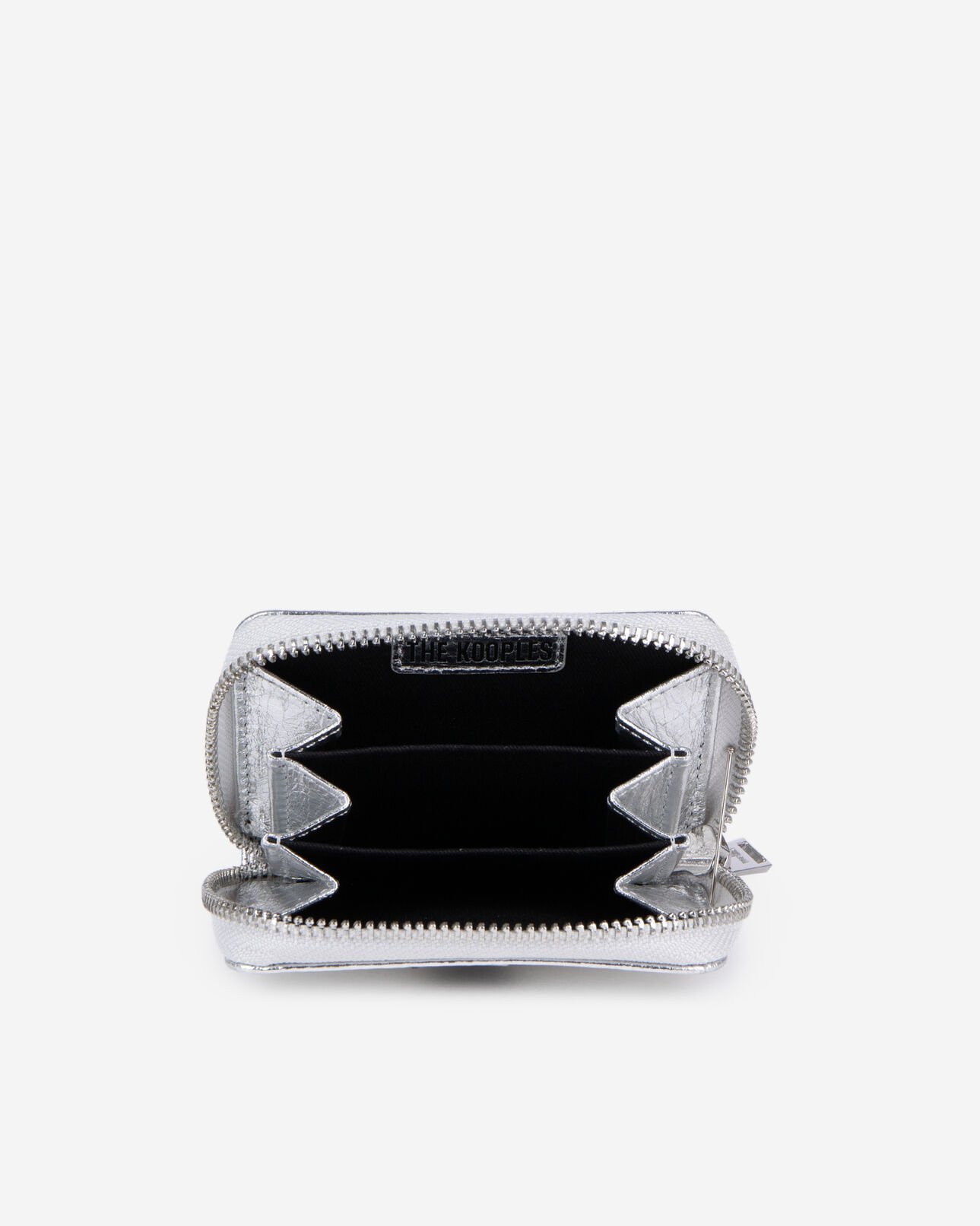 The Kooples DAMEN SILVER geldbörse blason aus silbernem leder