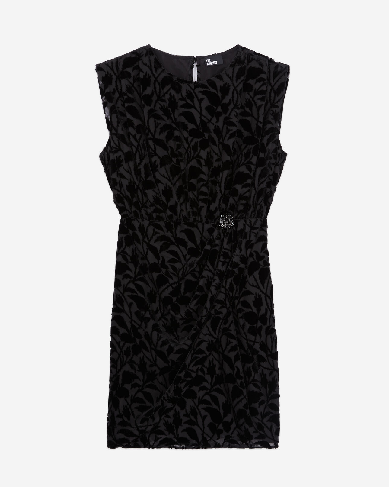 The Kooples WOMEN BLACK short black devoré velvet dress