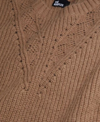 The Kooples WOMEN BROWN-BEIGE camel wool-blend sweater