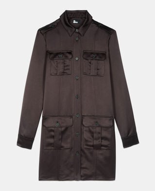 The Kooples FEMME BROWN robe saharienne courte marron