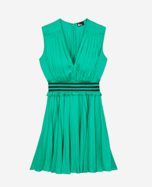 robe courte plissée verte