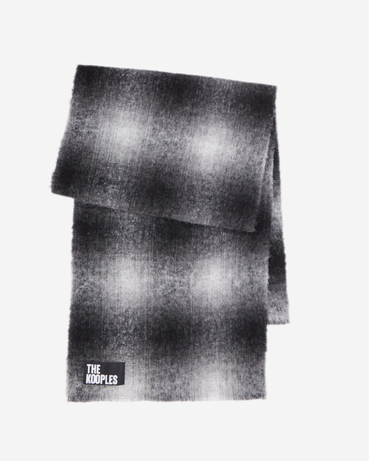 The Kooples WOMEN BLACK black checked wool-blend scarf