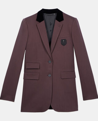 The Kooples DAMEN BROWN braune anzugjacke aus wolle