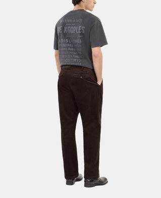 The Kooples HOMME BROWN pantalon en velours c&ocirc;tel&eacute; marron