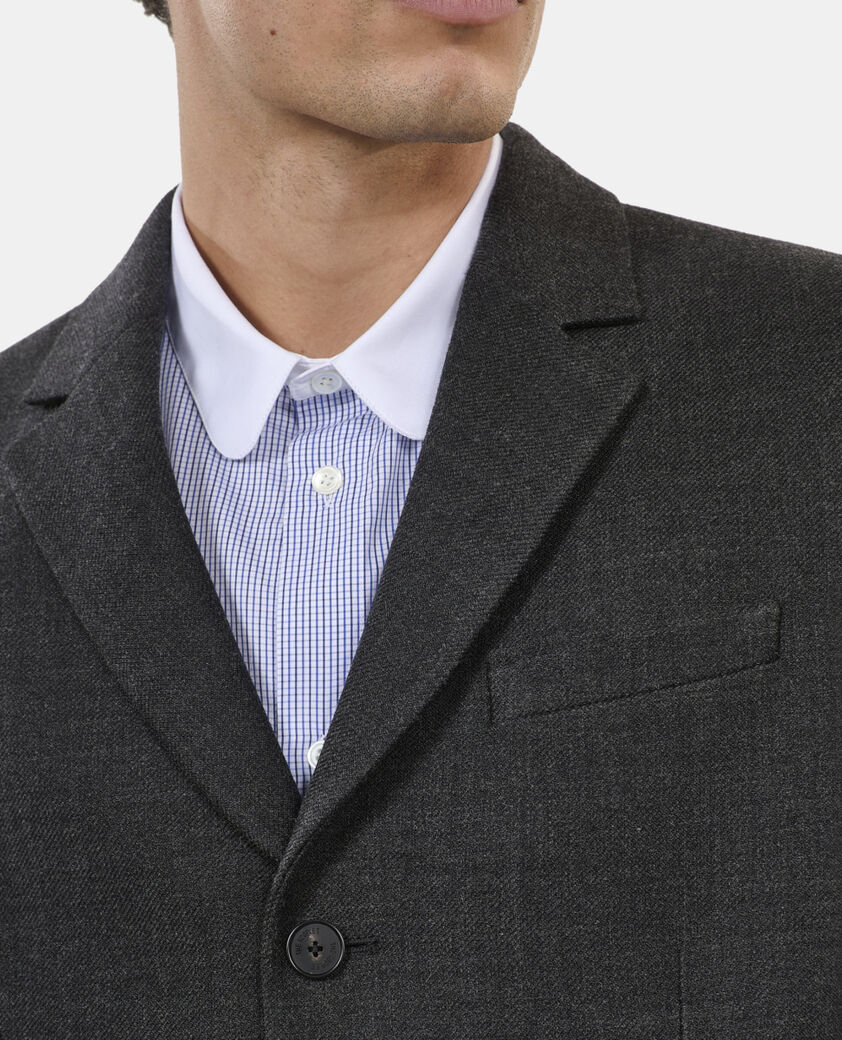 The Kooples HERREN BLACK GREY graue anzugjacke aus wollmischung