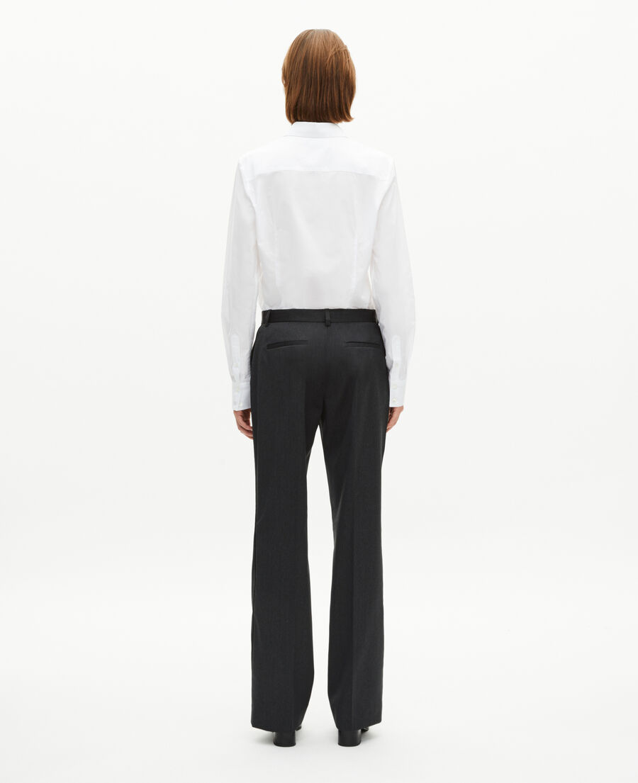 The Kooples FEMME ANTHRACITE pantalon droit en laine gris foncé