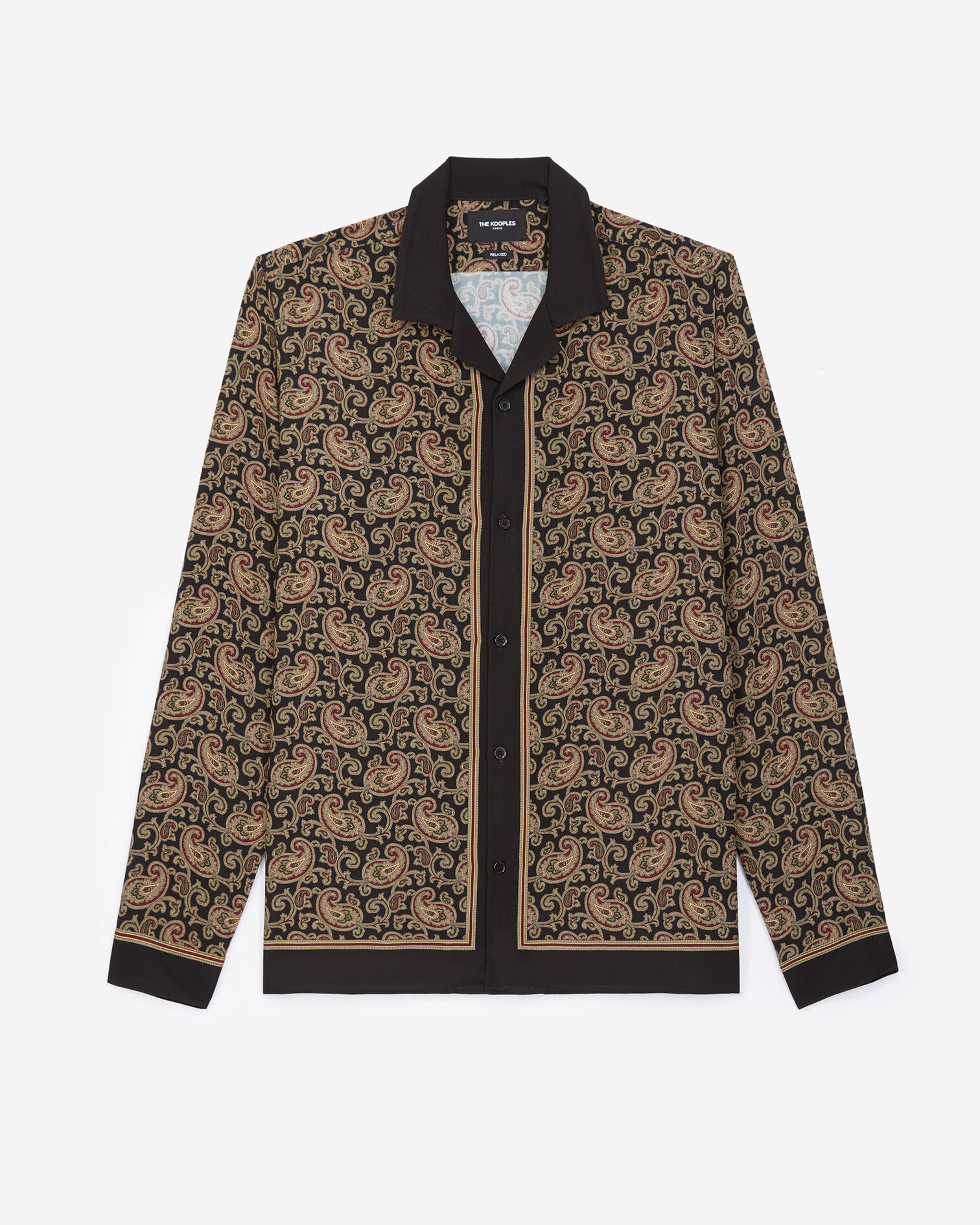Hemd fließend schwarz Motive goldfarben, BLACK / GOLD, hi-res image number null