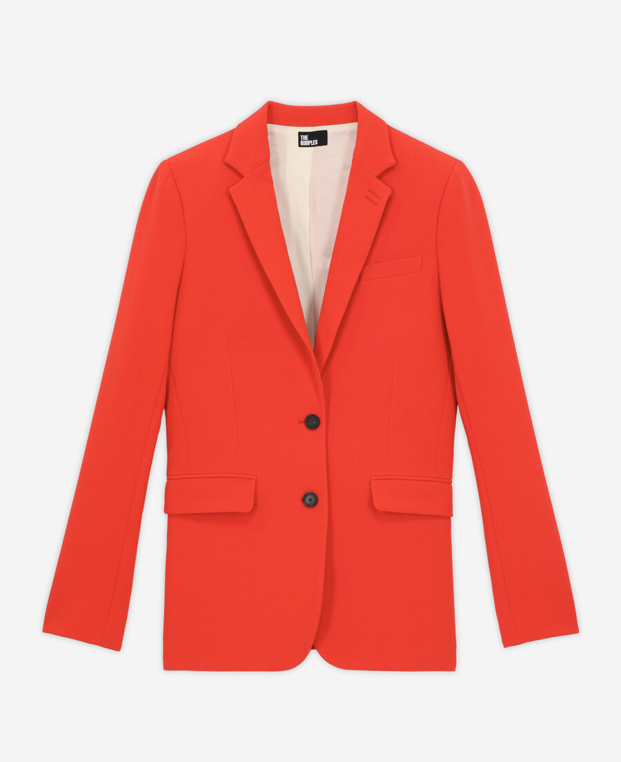orange crêpe suit jacket