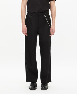 The Kooples MEN BLACK black wide-leg wool pants