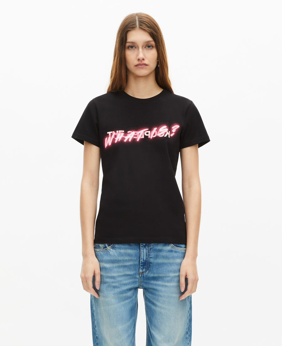 The Kooples WOMEN BLACK what is black neon effect t-shirt