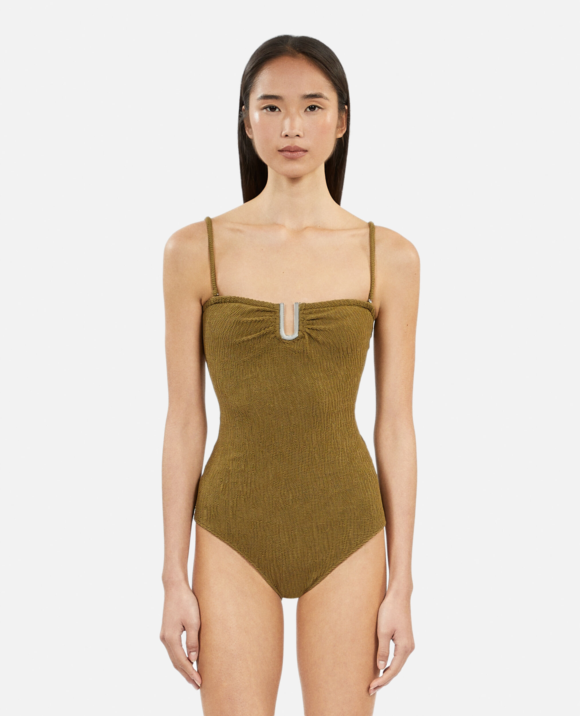 Maillot de bain The Kooples x Luz une piece bustier kaki