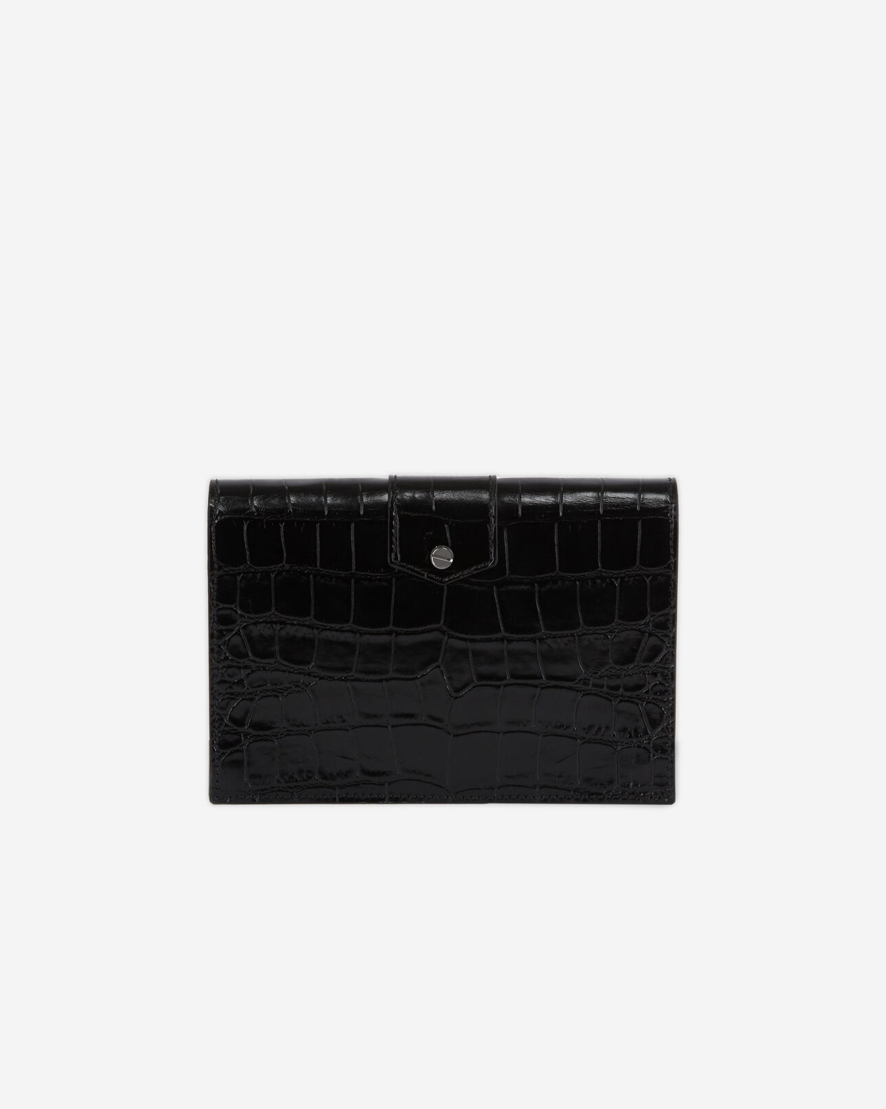 The Kooples WOMEN BLACK medium emily pouch in black leather