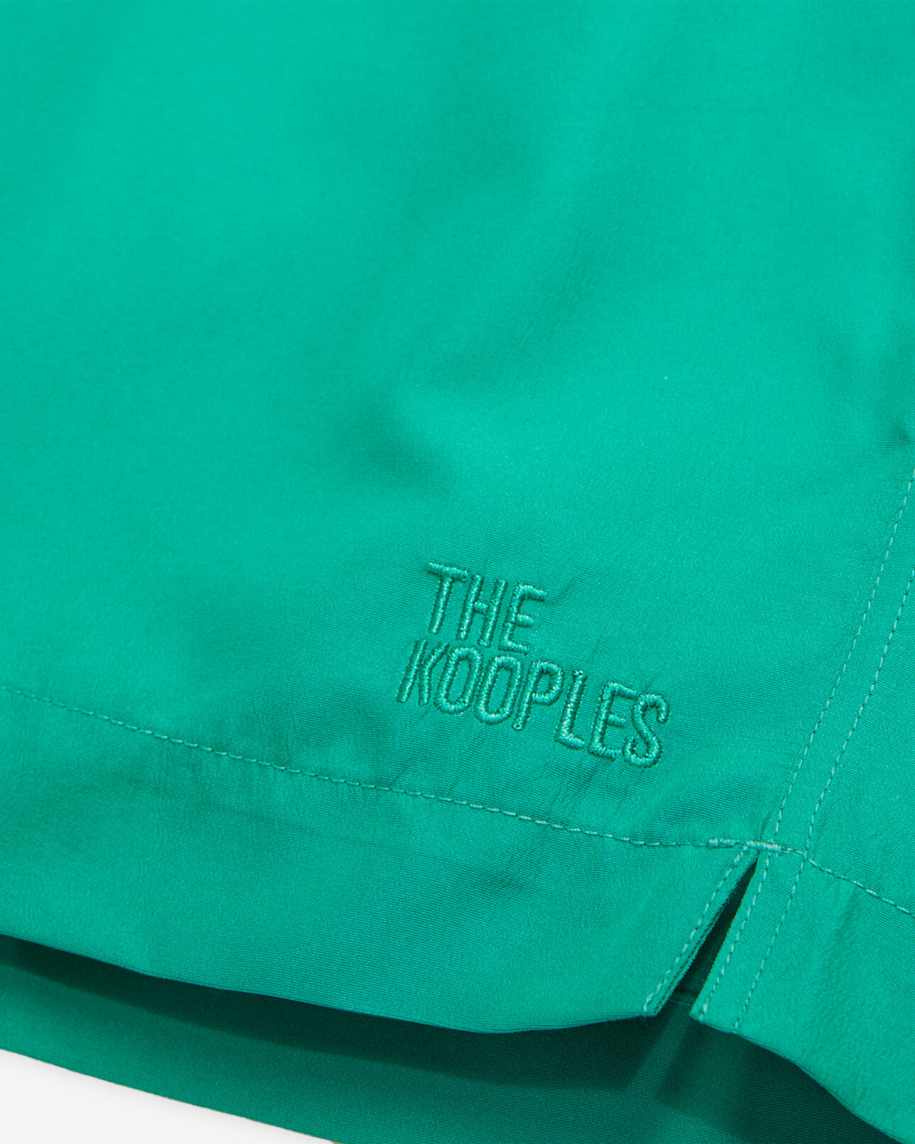 The Kooples H GREEN green swim shorts with logo
