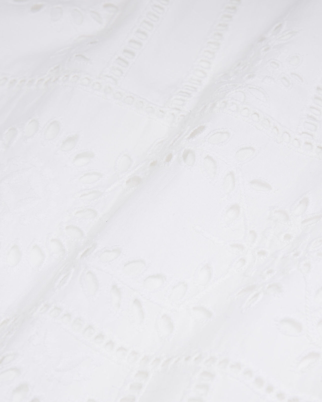 The Kooples FEMME WHITE robe longue brodée coton blanche col rond