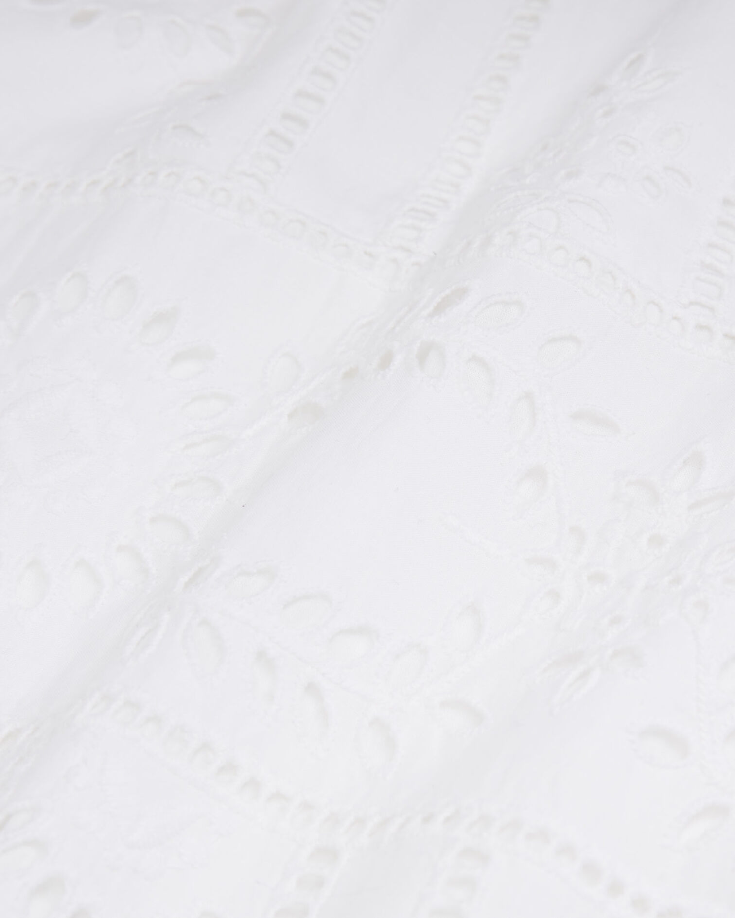 Robe longue brodée coton blanche col rond, WHITE, hi-res image number null