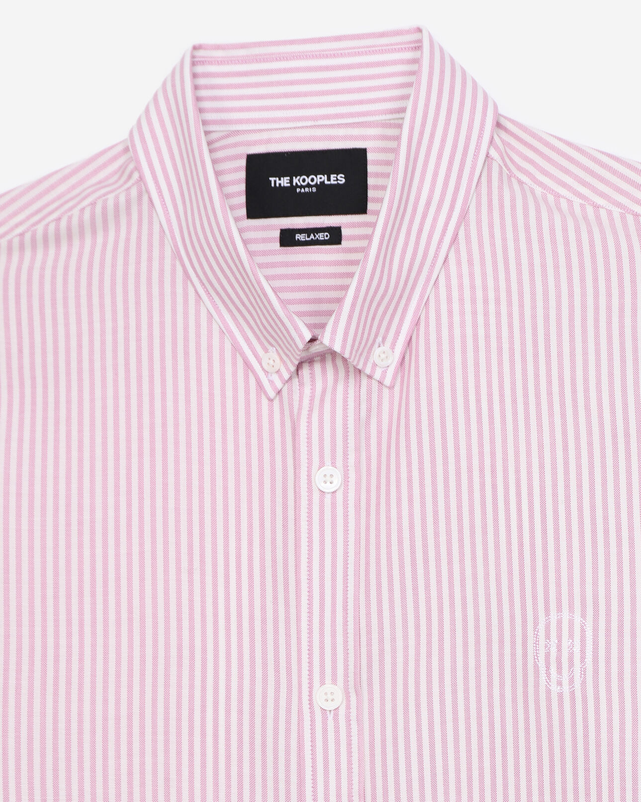 The Kooples MEN WHITE PINK flowing white and pink shirt with motif