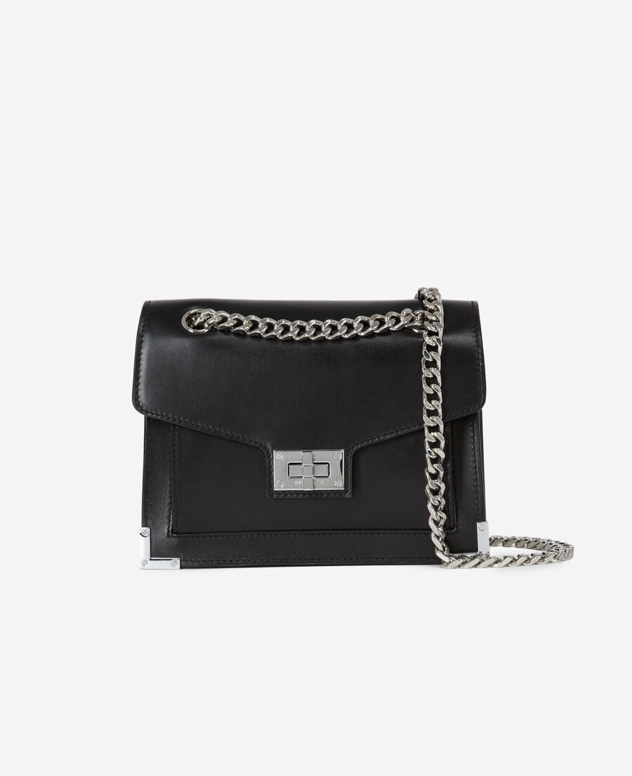 The Kooples WOMEN BLACK BRUT small emily chaine bag in black leather