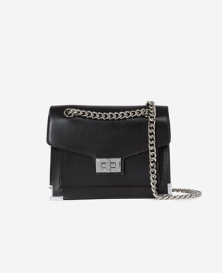 The Kooples WOMEN BLACK BRUT small emily chaine bag in black leather