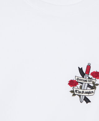 The Kooples MEN WHITE white t-shirt with eternal life embroidery