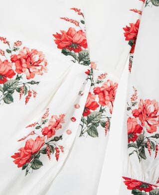 The Kooples FEMME WHITE - RED robe courte portefeuille imprim&eacute; fleuri blanche