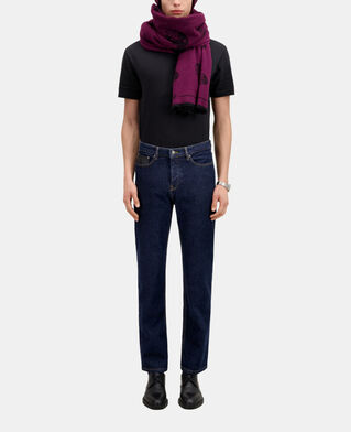 The Kooples HOMME BLUE BRUT jean bleu slim avec poche en cuir