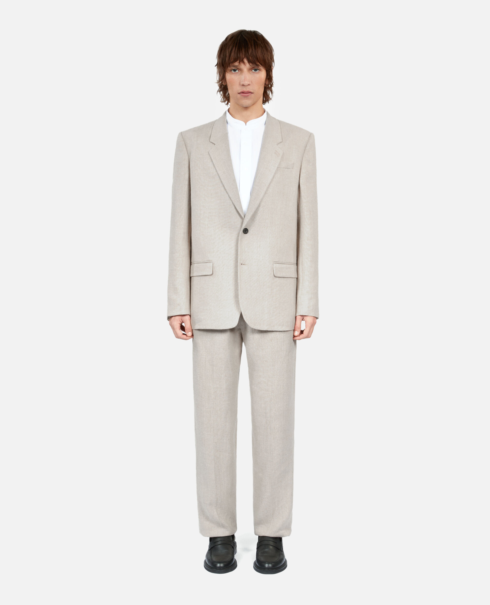Beige linen suit jacket, BEIGE, hi-res image number null