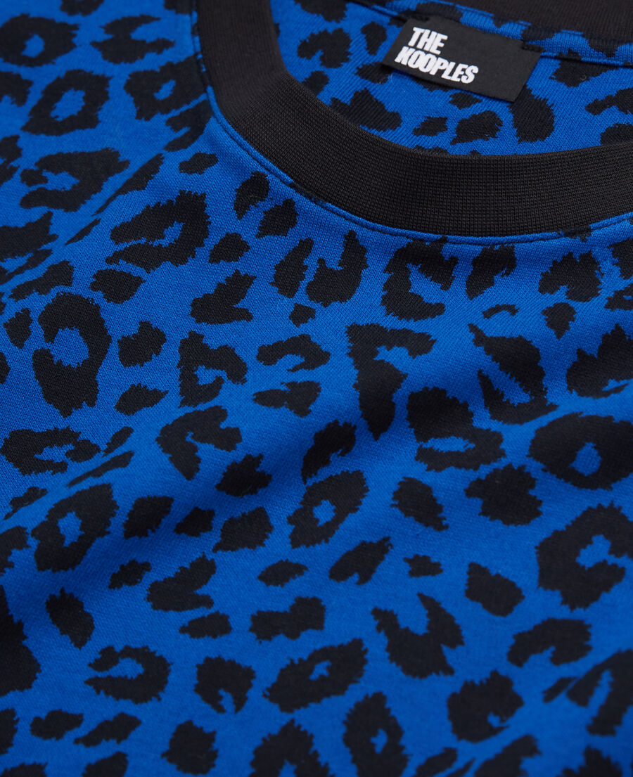 t-shirt homme léopard bleu
