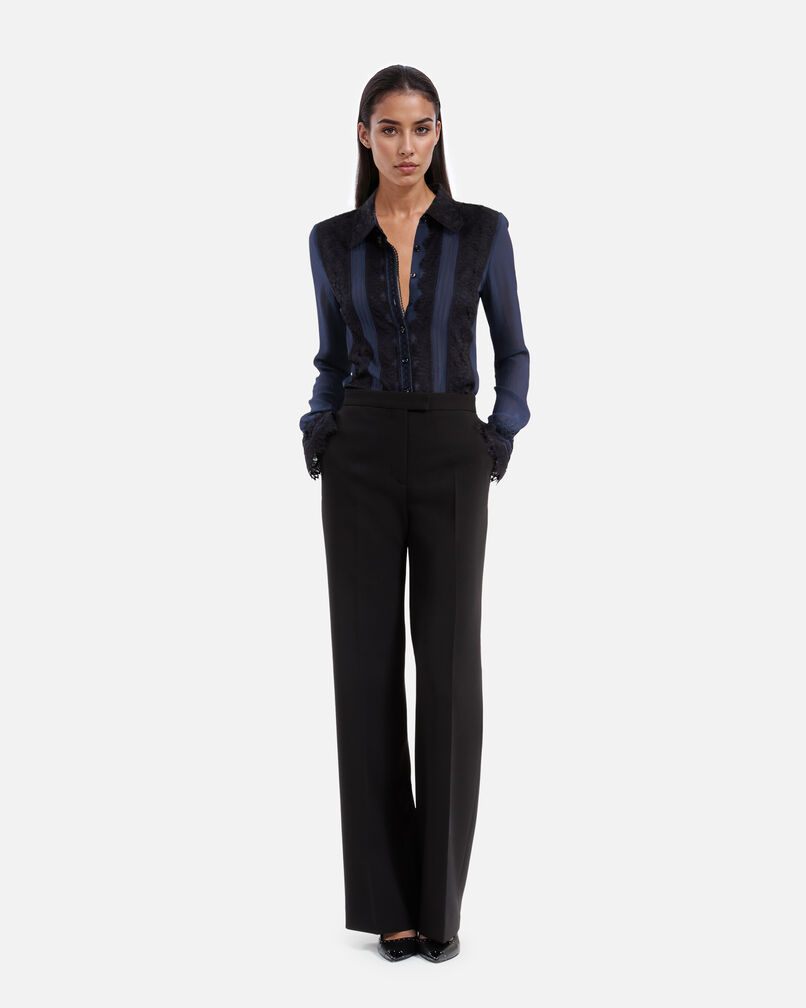 The Kooples DAMEN DARK NAVY marineblaues hemd aus seide