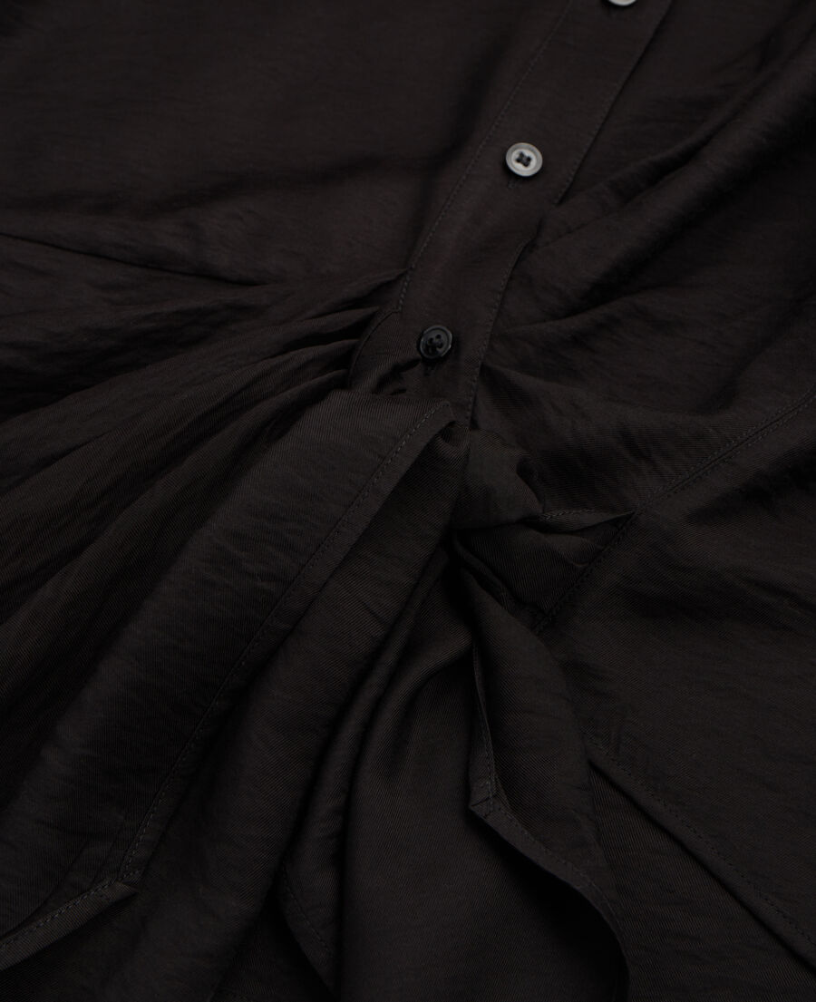The Kooples WOMEN BLACK black shirt with draped effect
