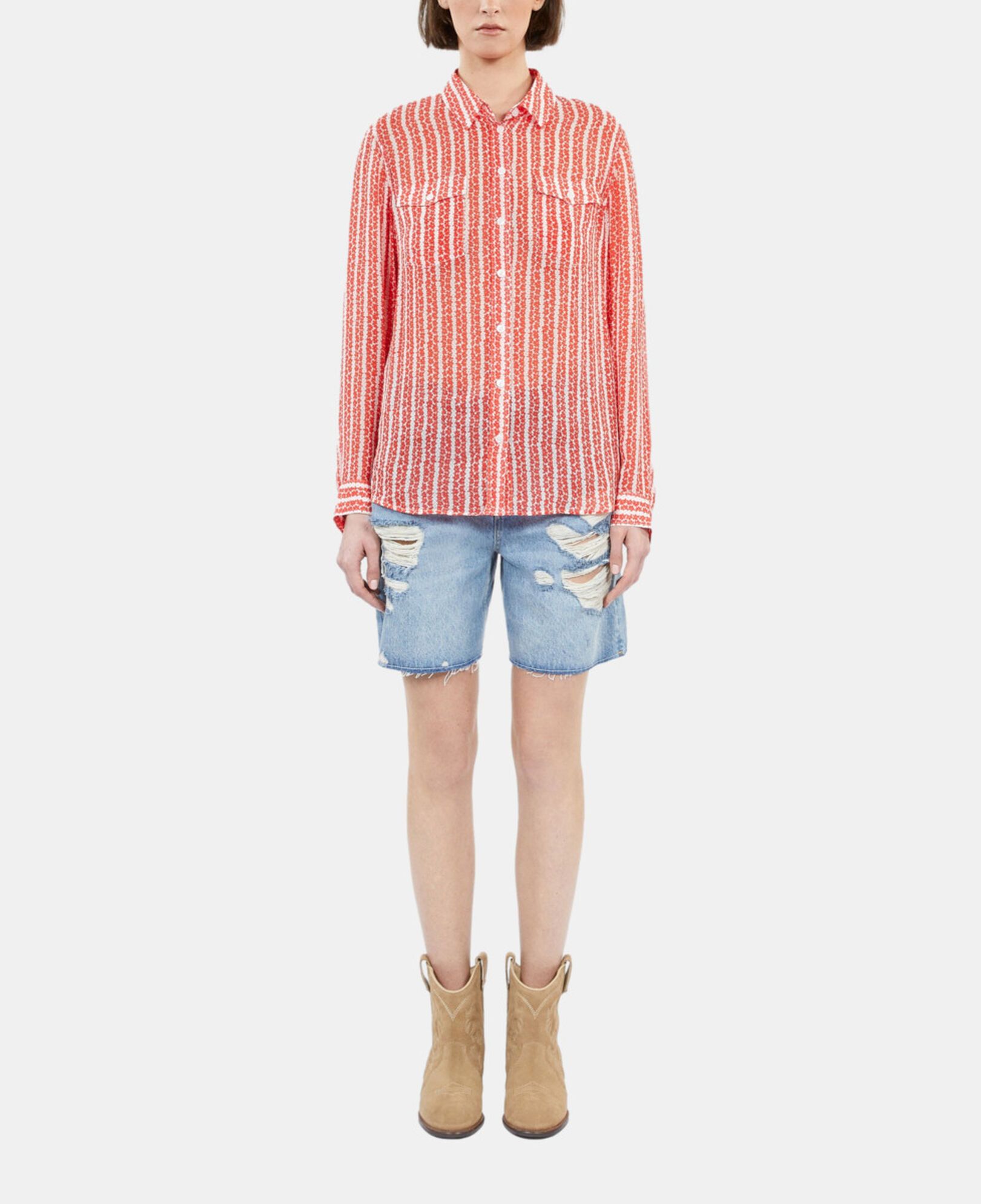 The Kooples WOMEN RED WHITE printed shirt