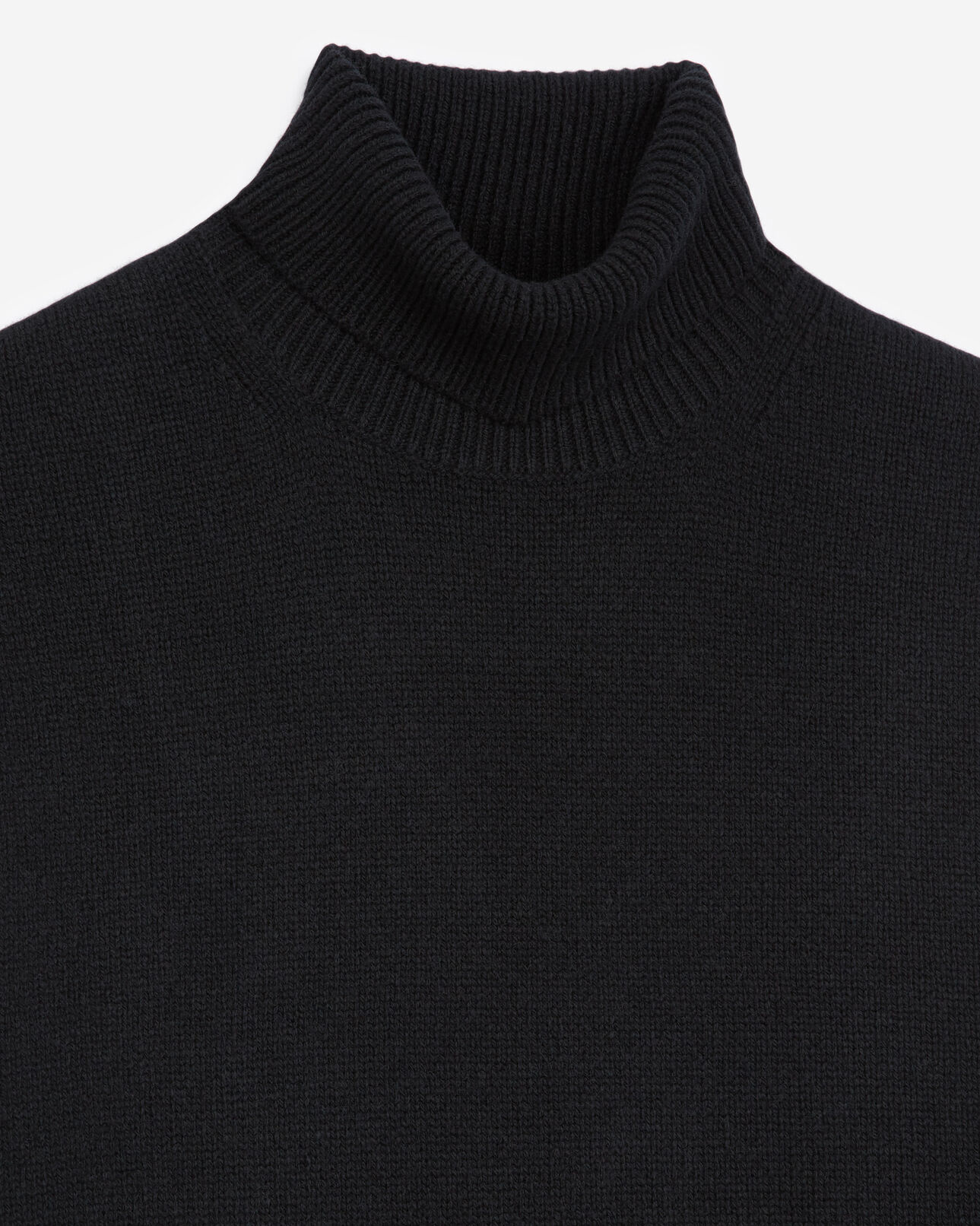 The Kooples HOMME BLACK pull laine noir à col roulé et étiquette