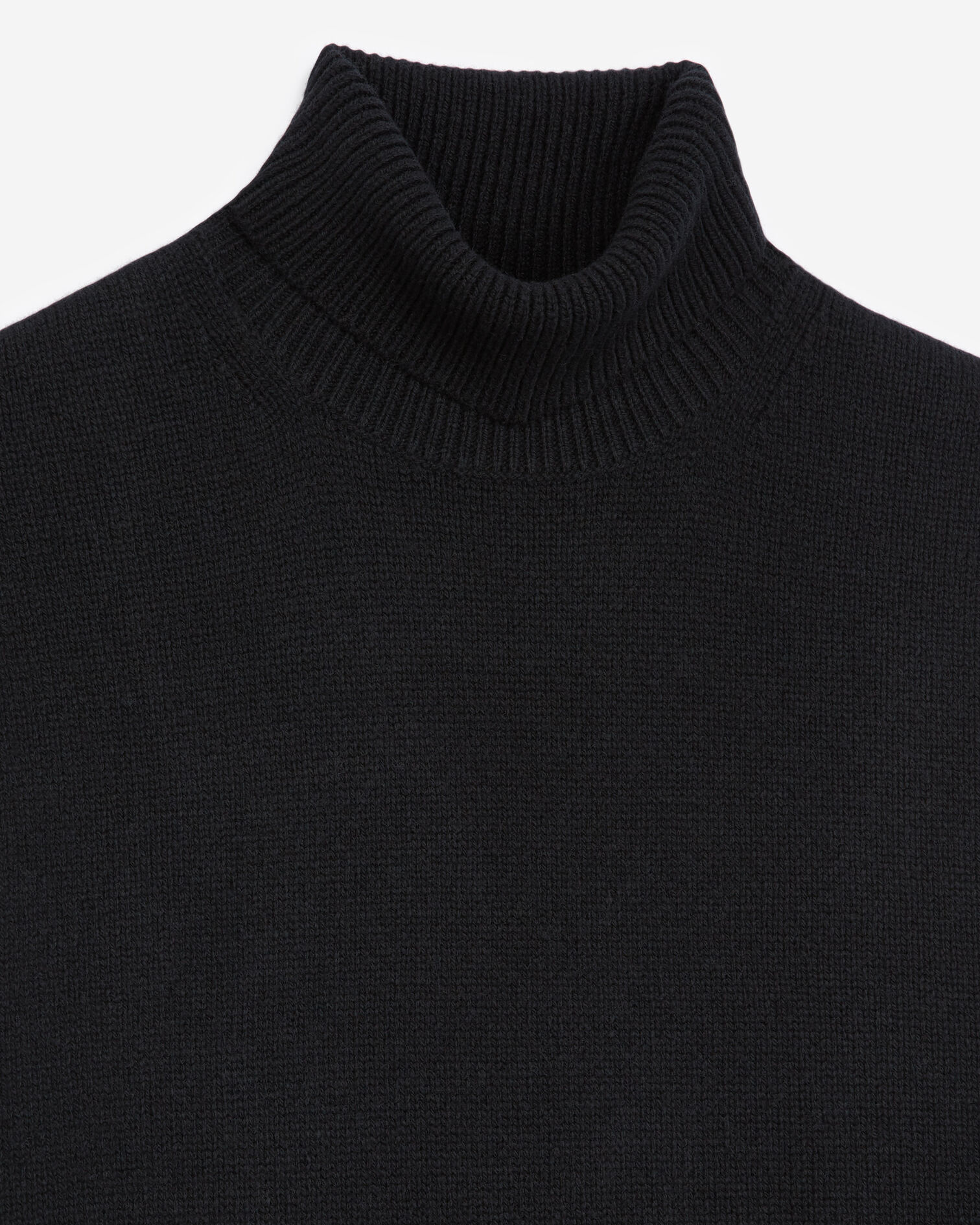 Pull laine noir à col roulé et étiquette, BLACK, hi-res image number null