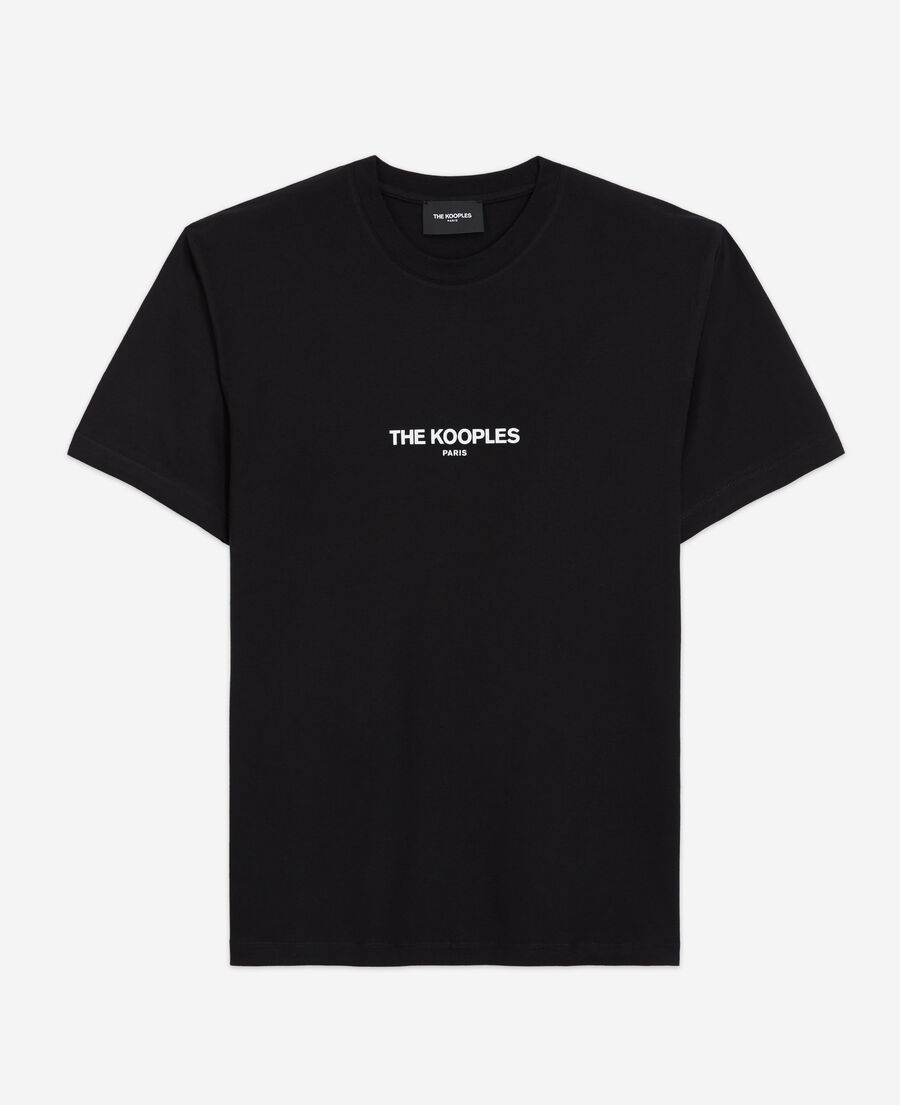 men's black printed cotton t-shirt